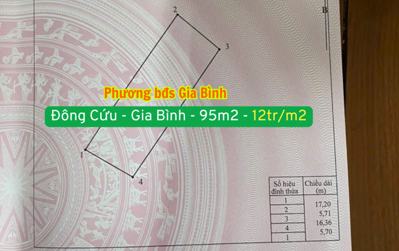 Bán đất sân bay Gia Bình - 12tr/m2 - Đông Cứu